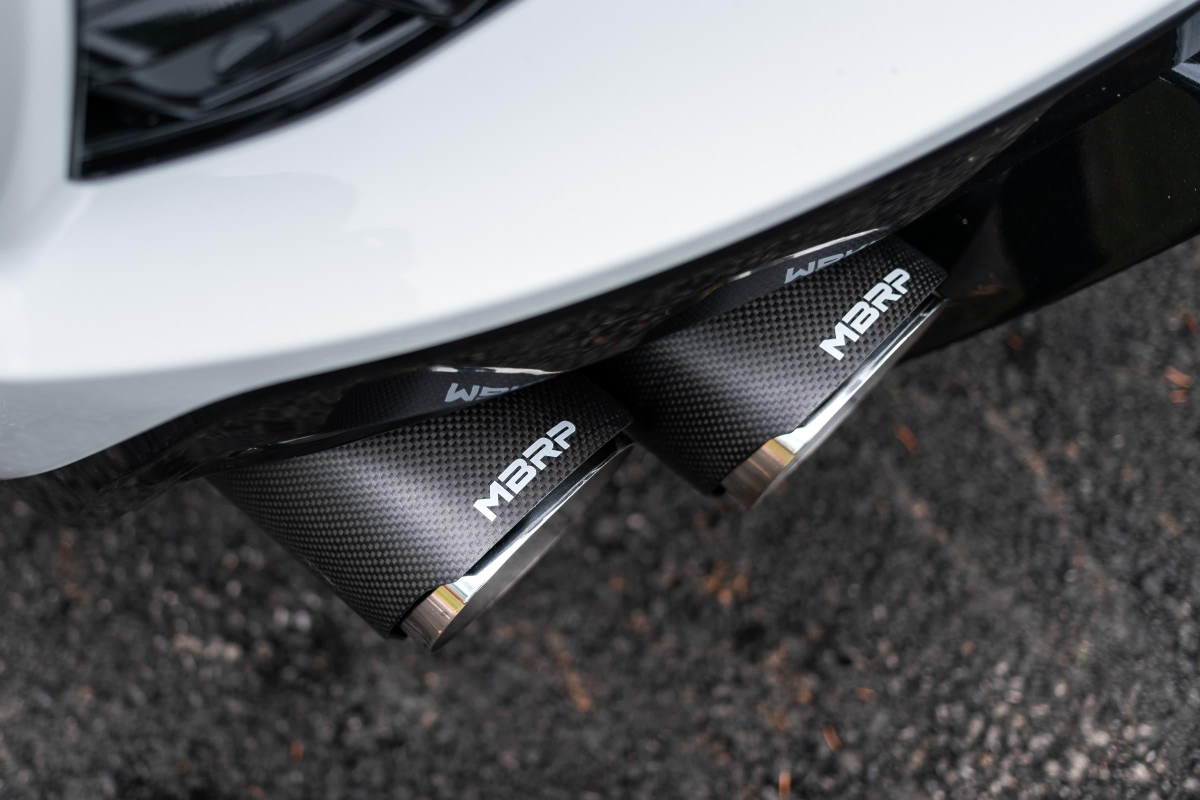 MBRP S70413CF - 20-Present Chevrolet Corvette C8 6.2L Armor Pro Cat-Back Active Exhaust System Quad Rear Outlet with Carbon Fiber Tips MBRP 4