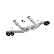MBRP S70423CF - 2020-Up Chevrolet Corvette C8 6.2L Armor Pro T304 Stainless Steel 3 Inch Cat-Back Quad Split Rear with Carbon Fiber Tips Valve Delete MBRP 1