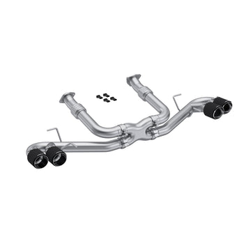 MBRP S70423CF - 2020-Up Chevrolet Corvette C8 6.2L Armor Pro T304 Stainless Steel 3 Inch Cat-Back Quad Split Rear with Carbon Fiber Tips Valve Delete MBRP 1