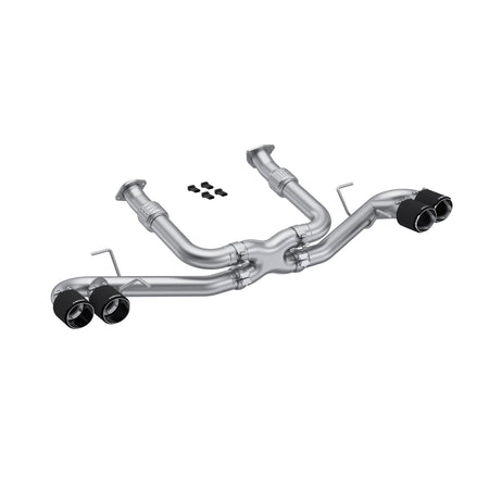 MBRP S70423CF - 2020-Up Chevrolet Corvette C8 6.2L Armor Pro T304 Stainless Steel 3 Inch Cat-Back Quad Split Rear with Carbon Fiber Tips Valve Delete MBRP 1