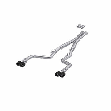 MBRP NA MBRP S71133CF - 15-23 Dodge Challenger T304 Stainless Steel 3 Inch Dual Cat Back Quad Tips with Carbon Fiber Tips (Street Version) Exhaust System MBRP