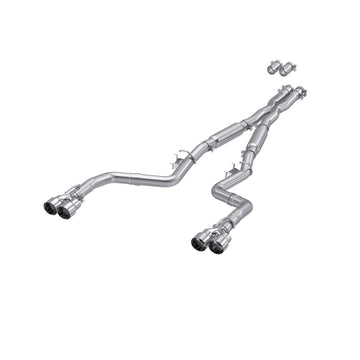 MBRP S7113AL - 15-23 Dodge Challenger Aluminized Steel 3 Inch Dual Cat Back Quad Tips (Street Version) Exhaust System MBRP 1