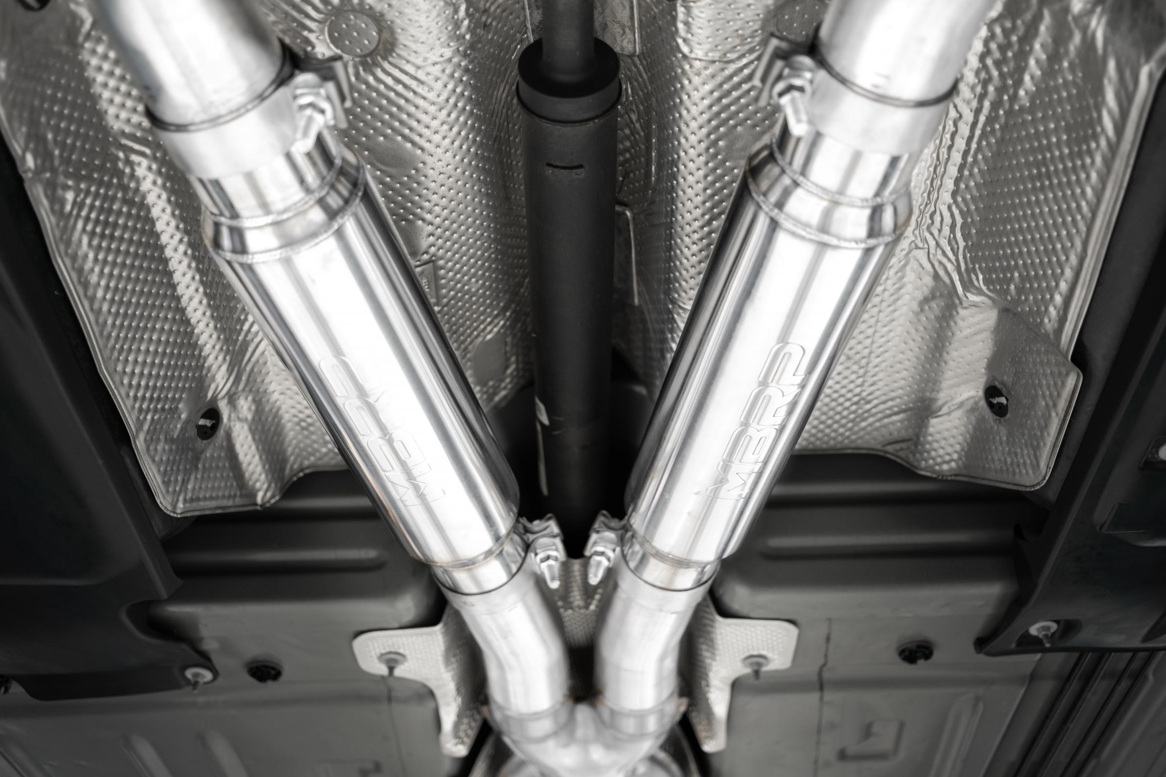 MBRP S7113AL - 15-23 Dodge Challenger Aluminized Steel 3 Inch Dual Cat Back Quad Tips (Street Version) Exhaust System MBRP 4