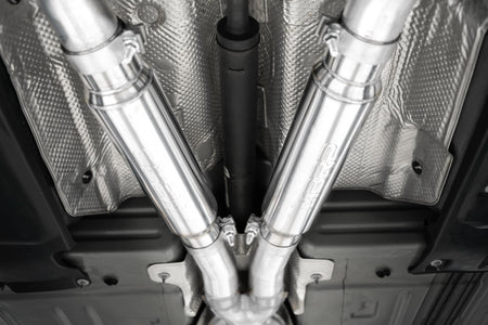 MBRP S7113AL - 15-23 Dodge Challenger Aluminized Steel 3 Inch Dual Cat Back Quad Tips (Street Version) Exhaust System MBRP 4