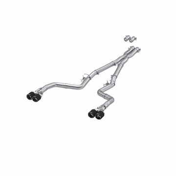 MBRP NA MBRP S71143CF - 15-23 Dodge Challenger T304 Stainless Steel 3 Inch Dual Cat Back Quad Tips with Carbon Fiber Tips (Race Version) Exhaust System MBRP