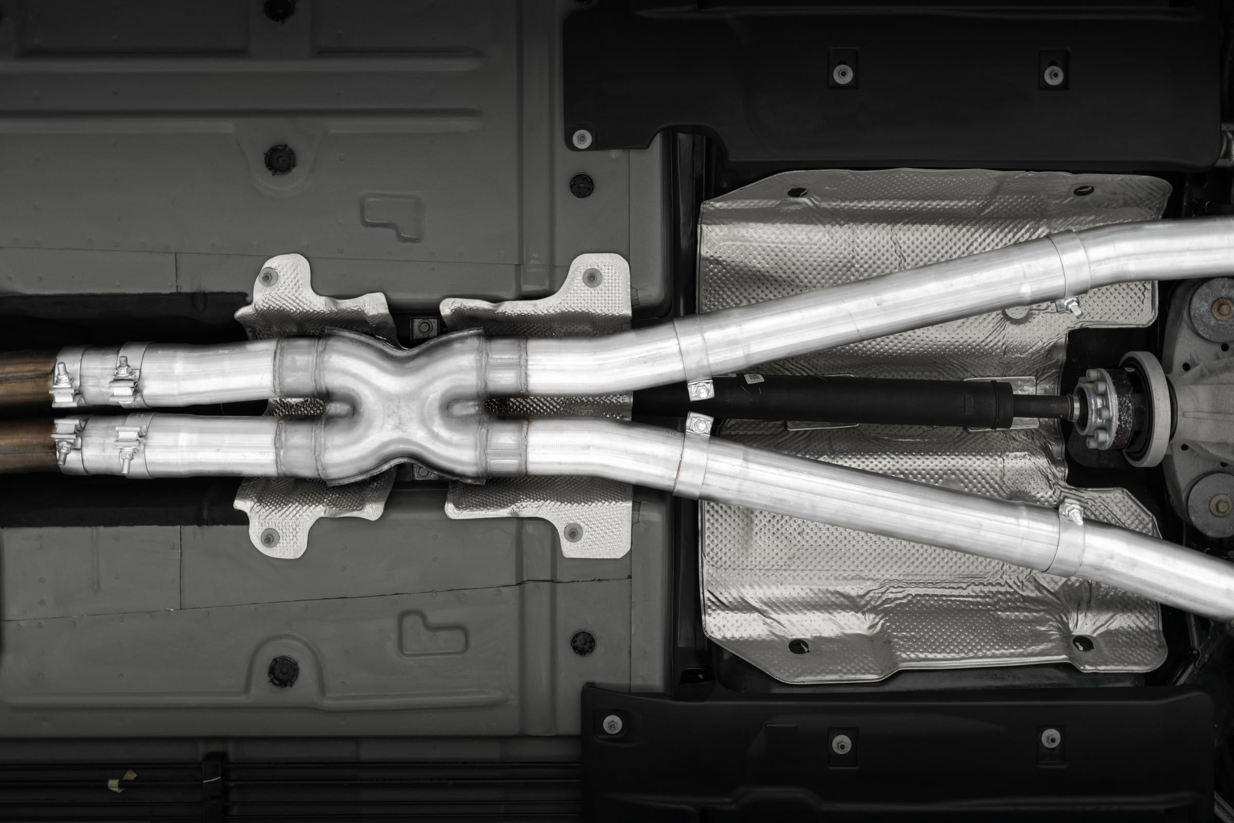 MBRP S7114AL - 15-23 Dodge Challenger Aluminized Steel 3 Inch Dual Cat Back Quad Tips (Race Version) Exhaust System MBRP 2