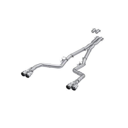 MBRP S7114AL - 15-23 Dodge Challenger Aluminized Steel 3 Inch Dual Cat Back Quad Tips (Race Version) Exhaust System MBRP 1