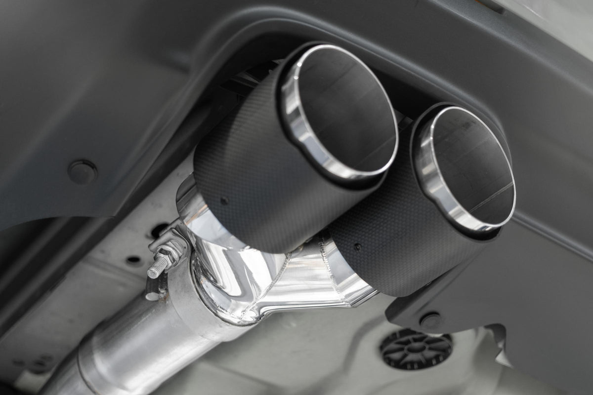 MBRP S7114AL - 15-23 Dodge Challenger Aluminized Steel 3 Inch Dual Cat Back Quad Tips (Race Version) Exhaust System MBRP 4