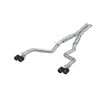 MBRP S71153CF - 2015-2016 Dodge Challenger T304 Stainless Steel 3 Inch Dual Rear Cat-Back Quad Tips (Street Version) Exhaust System MBRP