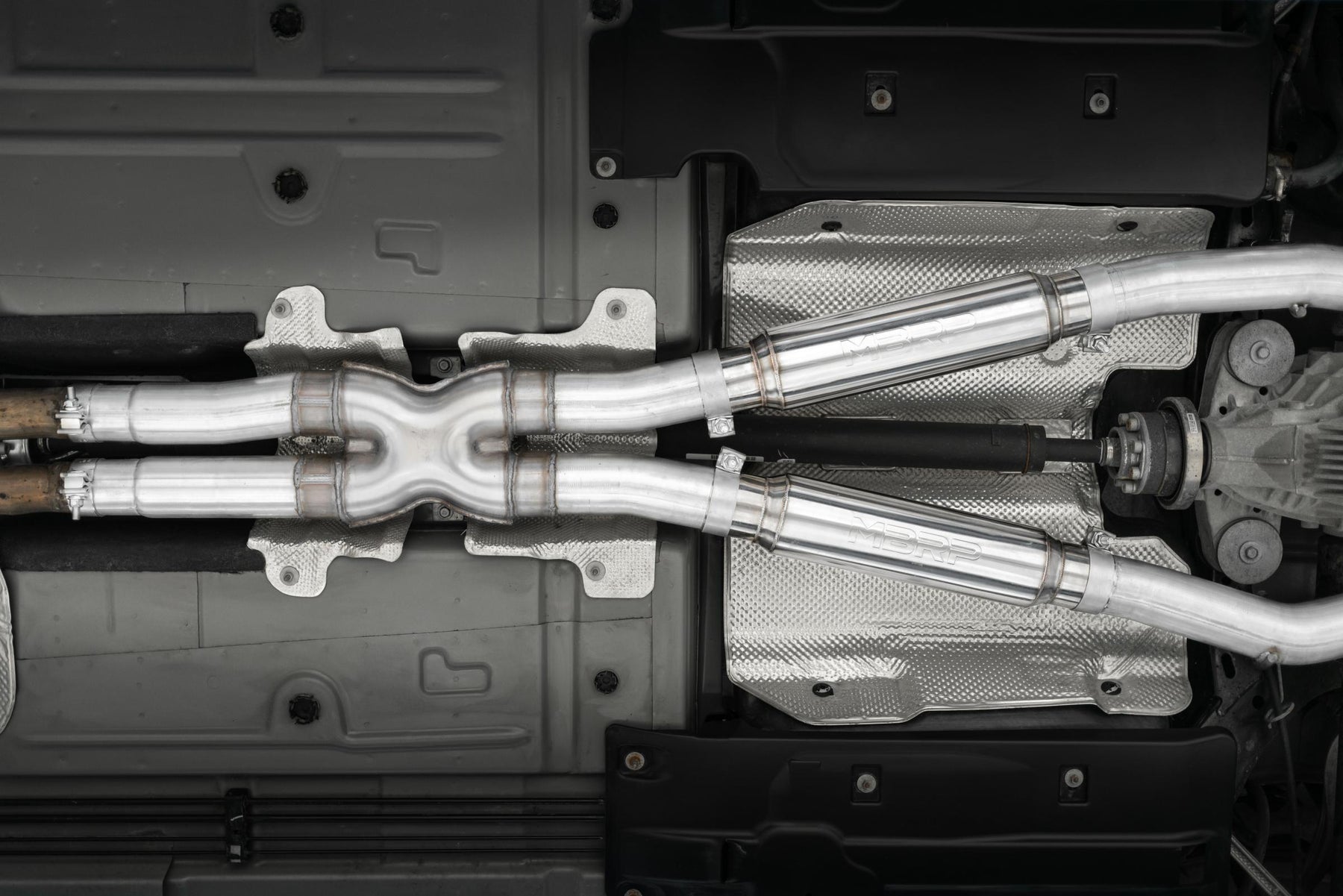 MBRP S71153CF T304 Stainless Steel 3 Inch Dual Rear Cat-Back Quad Tips Exhaust System