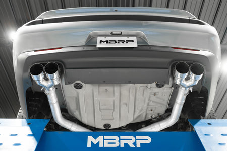MBRP S7115AL - 2015-2016 Dodge Challenger Aluminized Steel 3 Inch Dual Rear Cat-Back Quad Tips (Street Version) Exhaust System MBRP 4