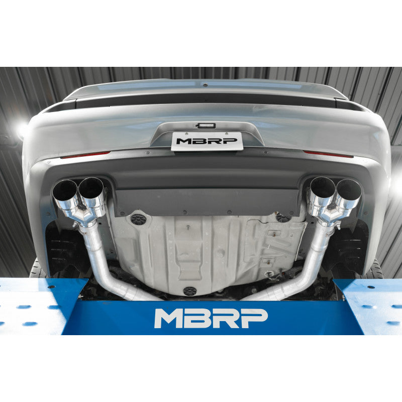 MBRP S71163CF T304 Stainless Steel 3 Inch Dual Rear Cat-Back Quad Tips Exhaust System