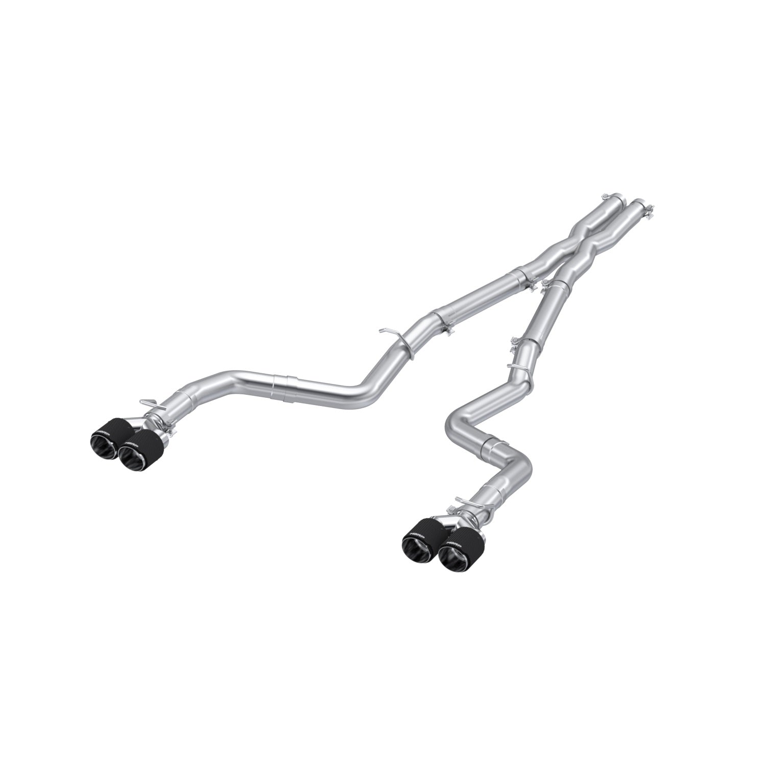 MBRP S71163CF T304 Stainless Steel 3 Inch Dual Rear Cat-Back Quad Tips Exhaust System