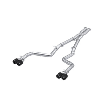 MBRP S71163CF - 2015-2016 Dodge Challenger T304 Stainless Steel 3 Inch Dual Rear Cat-Back Quad Tips (Race Version) Exhaust System MBRP