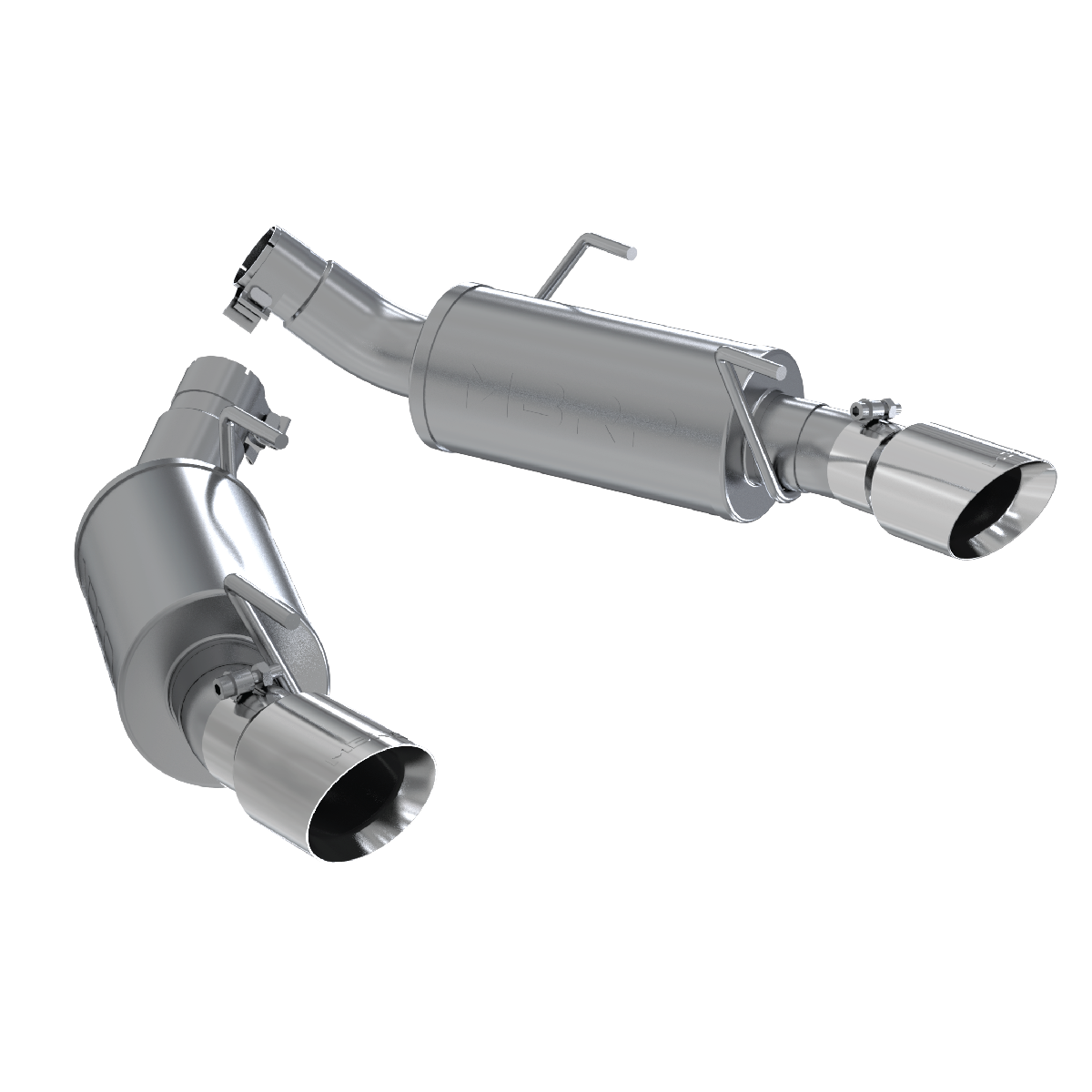 MBRP S7200304 - Dual Mufflers Axle Back Split Rear T304 Stainless Steel For 05-10 Ford Mustang GT 4.6L MBRP 1