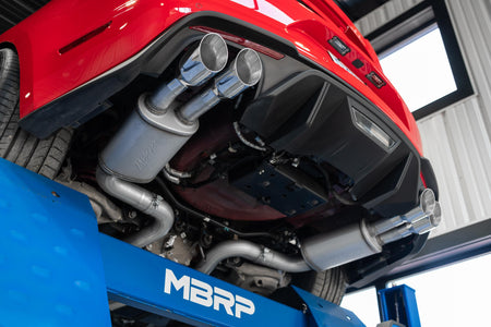 MBRP S7205BLK - 3 Inch Cat Back Exhaust System For 18-23 Ford Mustang GT 5.0L With Quad 4 Inch Dual Wall Tips Street Version Black Coated MBRP 4
