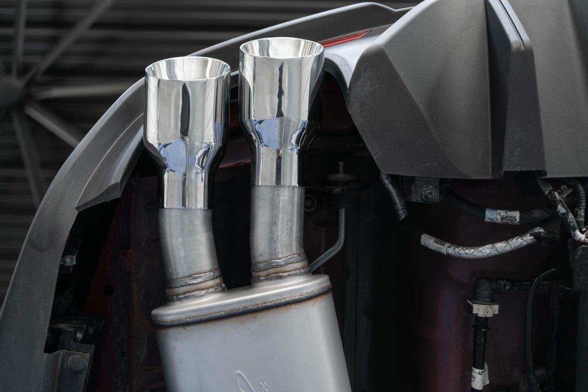 MBRP S7205BLK - 3 Inch Cat Back Exhaust System For 18-23 Ford Mustang GT 5.0L With Quad 4 Inch Dual Wall Tips Street Version Black Coated MBRP 5