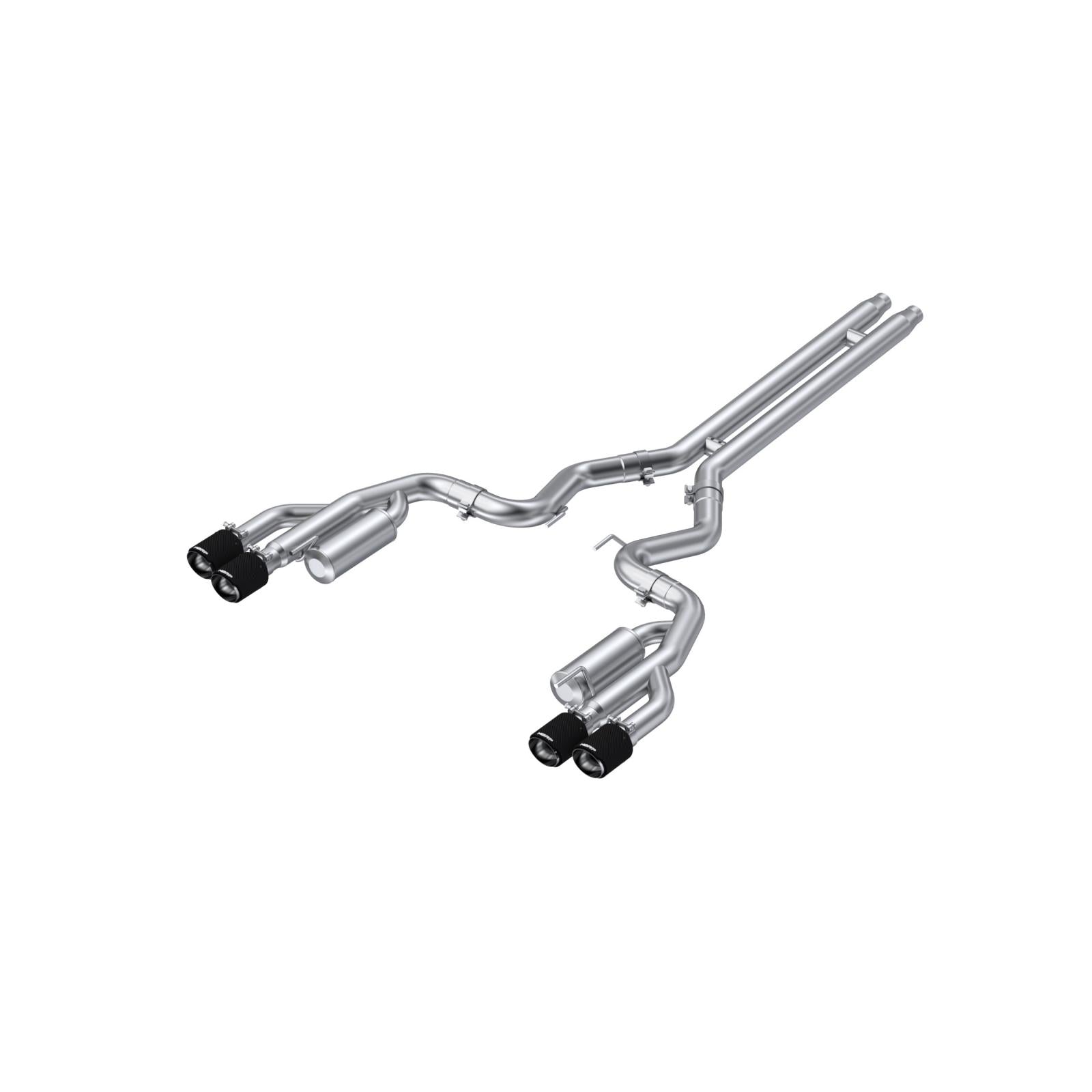 MBRP S72073CF T304 Stainless Steel 3 Inch Cat-Back Dual Rear Quad Carbon Fiber Tips Race Version