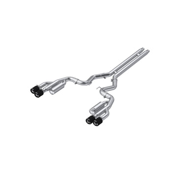 MBRP S72073CF T304 Stainless Steel 3 Inch Cat-Back Dual Rear Quad Carbon Fiber Tips Race Version