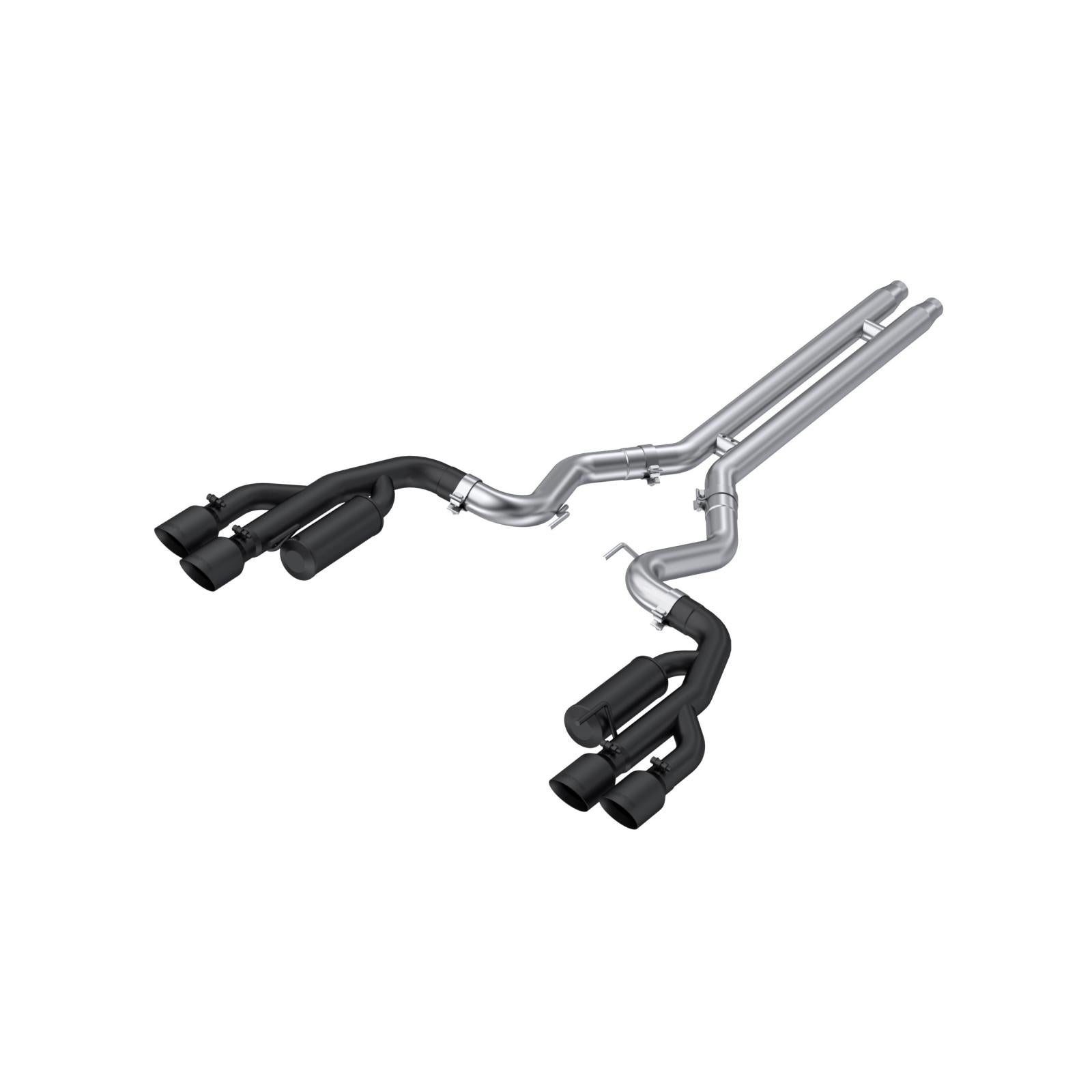 MBRP S7207BLK - 3 Inch Cat Back Exhaust System For 18-23 Ford Mustang GT 5.0L With Quad 4 Inch Dual Wall Tips Race Version Black Coated MBRP 1