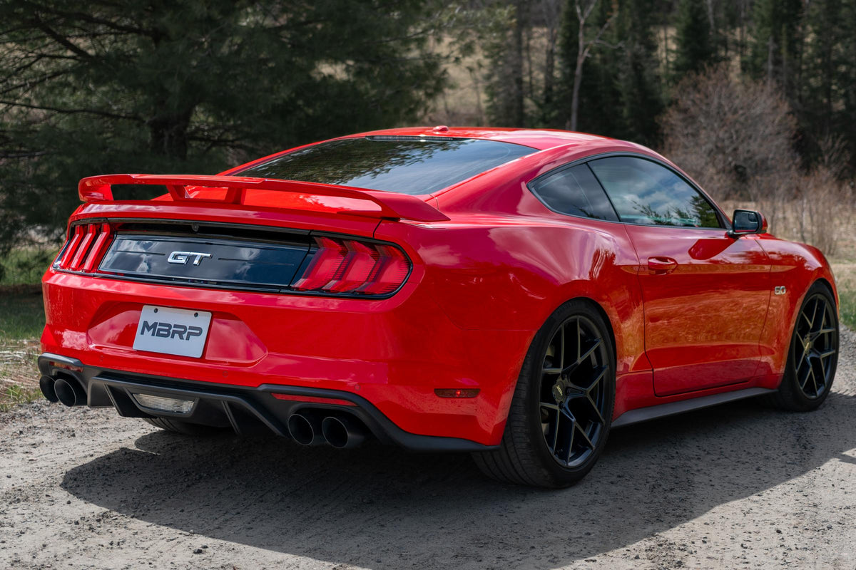 MBRP S7207BLK - 3 Inch Cat Back Exhaust System For 18-23 Ford Mustang GT 5.0L With Quad 4 Inch Dual Wall Tips Race Version Black Coated MBRP 2