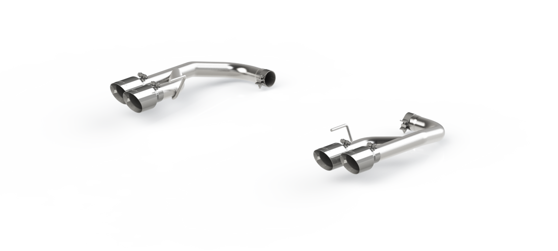 MBRP S7211304 - Exhaust Pipe 2.5 Inch Axle Back With Quad 4 Inch Dual Wall Tips For 18-23 Ford Mustang GT 5.0L Non Active Exhaust T304 Stainless Steel MBRP 1