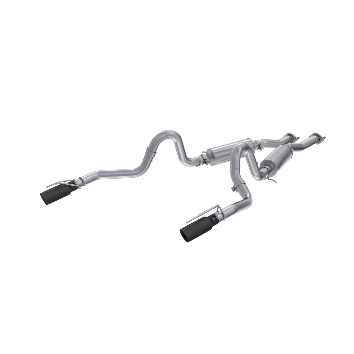 MBRP S7221ALBT - 1999-2004 Ford Mustang GT/ Mach 1 4.6L Aluminized Steel 2.5 Inch Cat-Back Dual Rear Exit with Black Tips MBRP 1