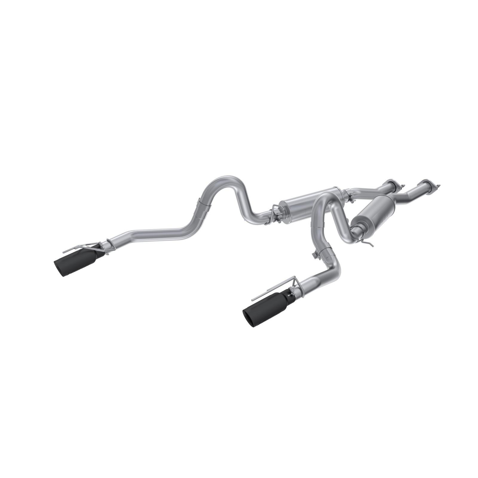 MBRP S7221ALBT - 1999-2004 Ford Mustang GT/ Mach 1 4.6L Aluminized Steel 2.5 Inch Cat-Back Dual Rear Exit with Black Tips MBRP 1