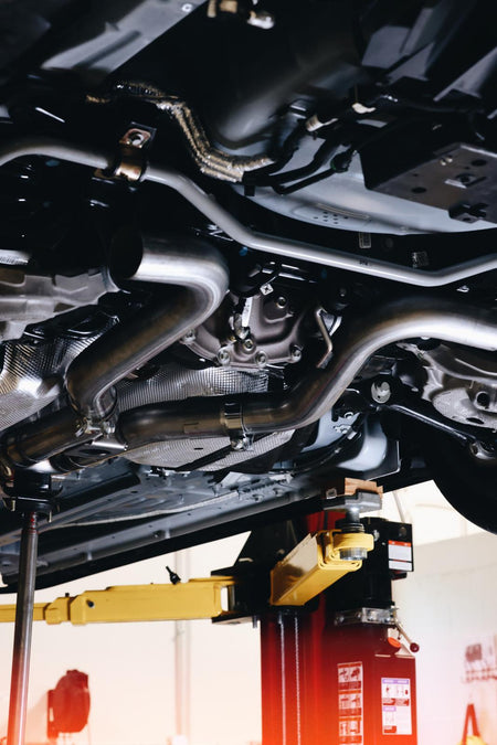 MBRP S72233CF - 2019-2023 Ford Mustang 2.3L EcoBoost Active T304 Stainless Steel 3 Inch Cat-Back Quad Rear Exit with CF Tips MBRP 4