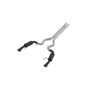 MBRP S7251BLK Armor Black-Coated AL 3 Inch Cat-Back Dual Split Rear Street Version