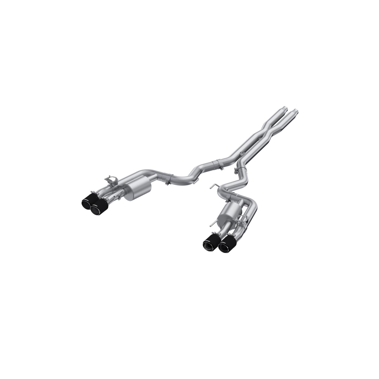 MBRP S72553CF 3 Inch Cat-Back Exhaust System Armor Pro T304 Stainless Steel Quad Rear Exit Carbon Fiber Tips