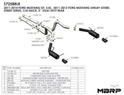 MBRP S7258BLK 3in Cat Back Exhaust Dual Split Rear Street Version Armor BLK
