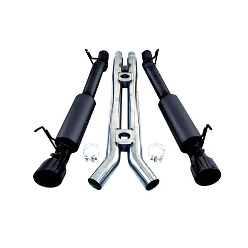 MBRP S7277BLK - 3 Inch Cat Back Exhaust System Dual Split Rear Street Version 4.5 Inch Tips Black Coated