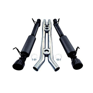 MBRP S7277BLK - 3 Inch Cat Back Exhaust System Dual Split Rear Street Version 4.5 Inch Tips Black Coated