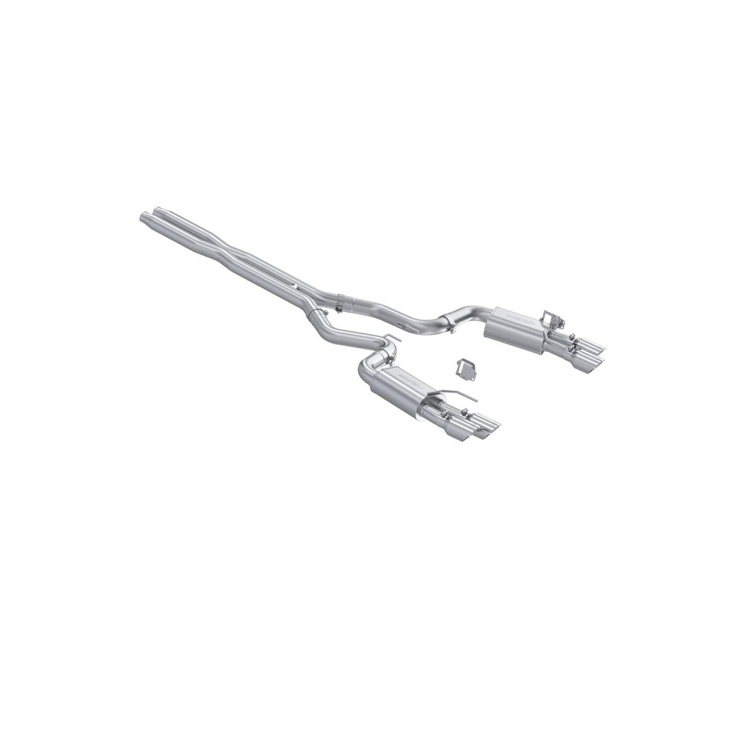 MBRP S7280304 T304 Stainless Steel 3 Inch Cat-Back Dual Split Rear Quad Tips