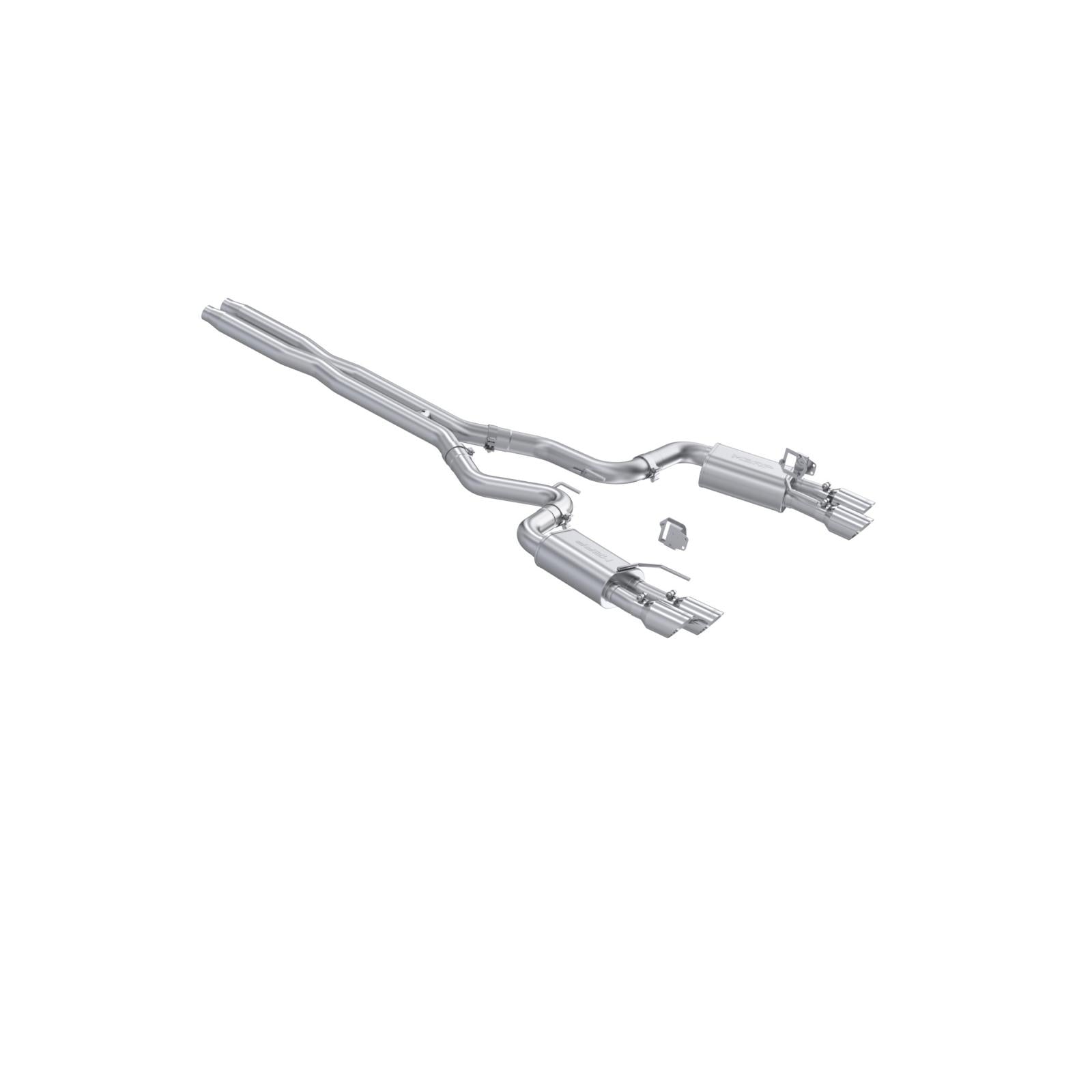 MBRP S7280304 T304 Stainless Steel 3 Inch Cat-Back Dual Split Rear Quad Tips