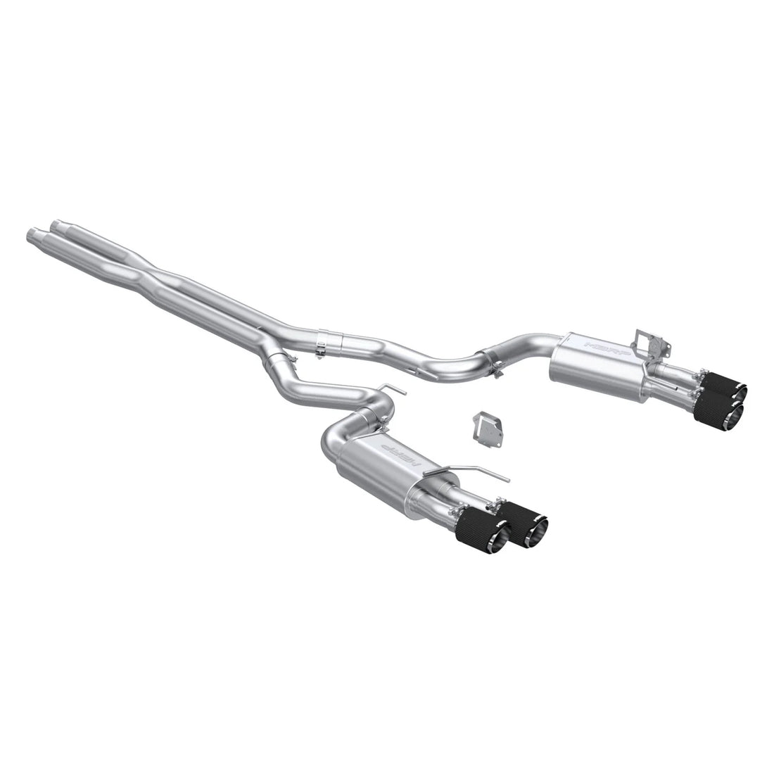MBRP S72803CF T304 Stainless Steel 3 Inch Cat-Back Dual Split Rear Quad Carbon Fiber Tips