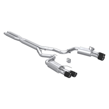 MBRP S72803CF T304 Stainless Steel 3 Inch Cat-Back Dual Split Rear Quad Carbon Fiber Tips