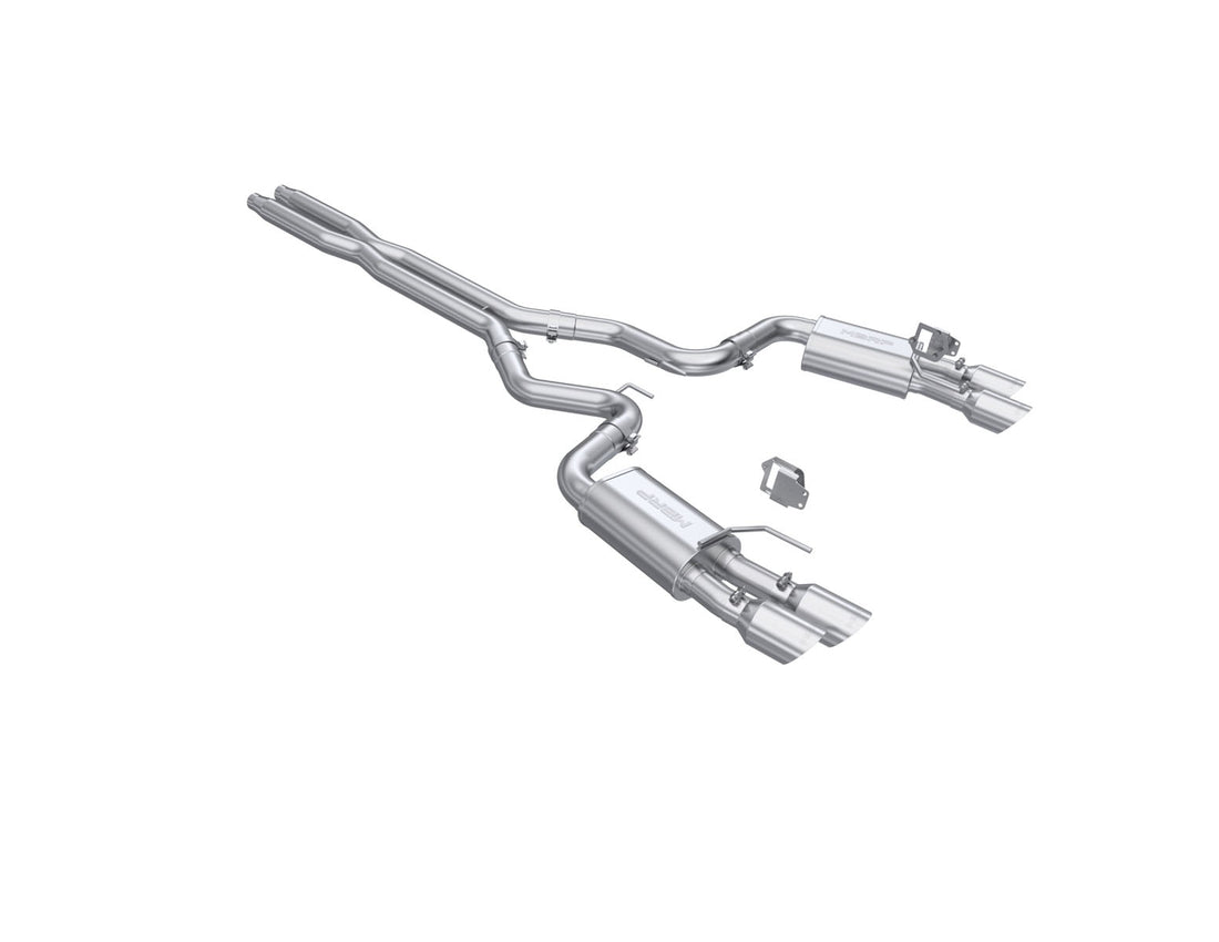 MBRP S7280AL Armor Lite Aluminized Steel 3 Inch Cat-Back Dual Split Rear Quad Tips Street Profile