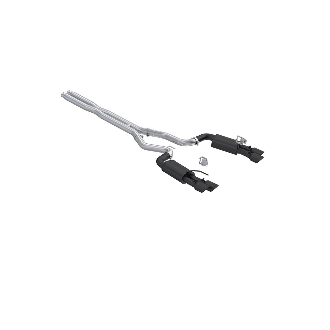 MBRP S7280BLK Armor BLK Black-Coated Aluminized Steel 3 Inch Cat-Back Dual Split Rear Quad Black Tips