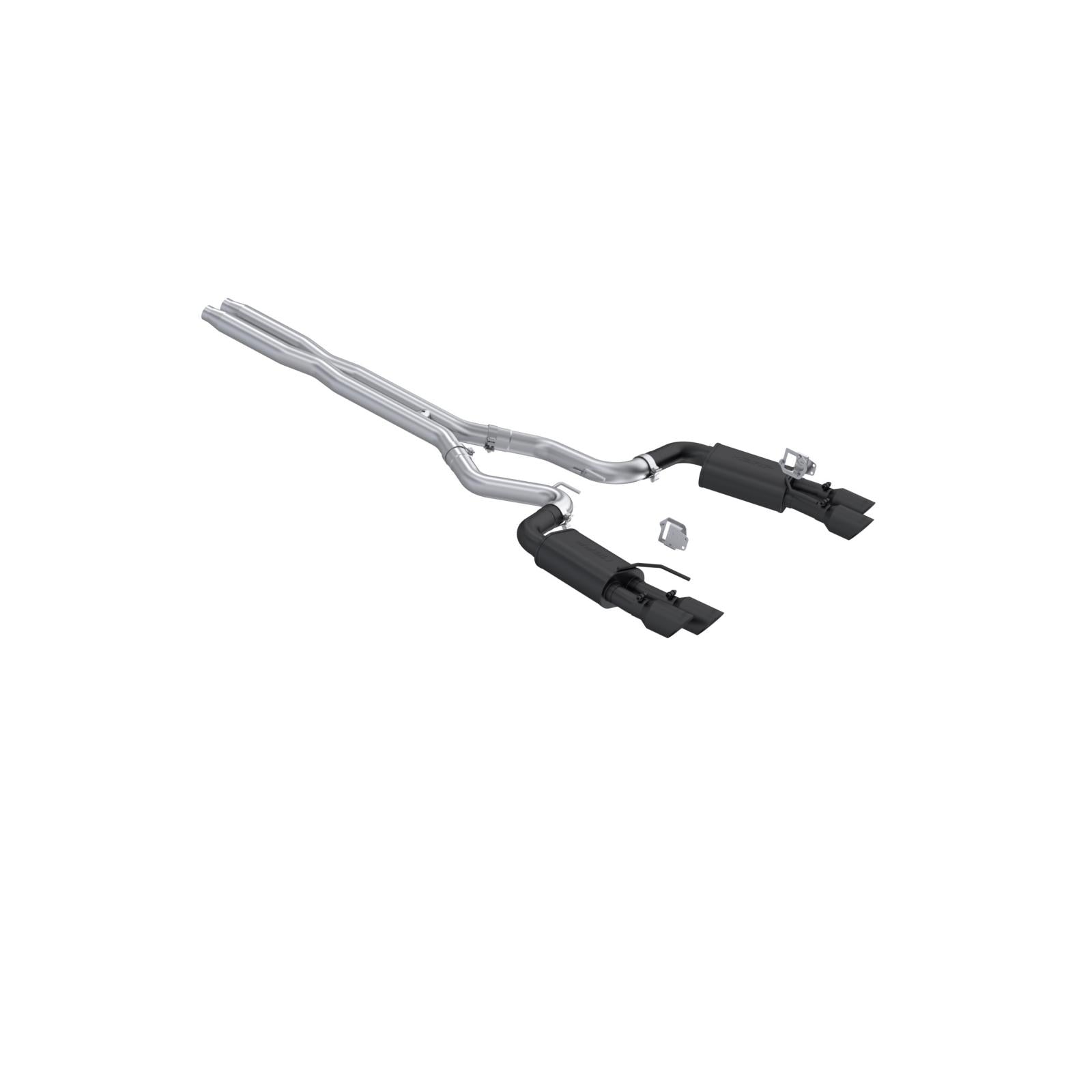 MBRP S7280BLK Armor BLK Black-Coated Aluminized Steel 3 Inch Cat-Back Dual Split Rear Quad Black Tips