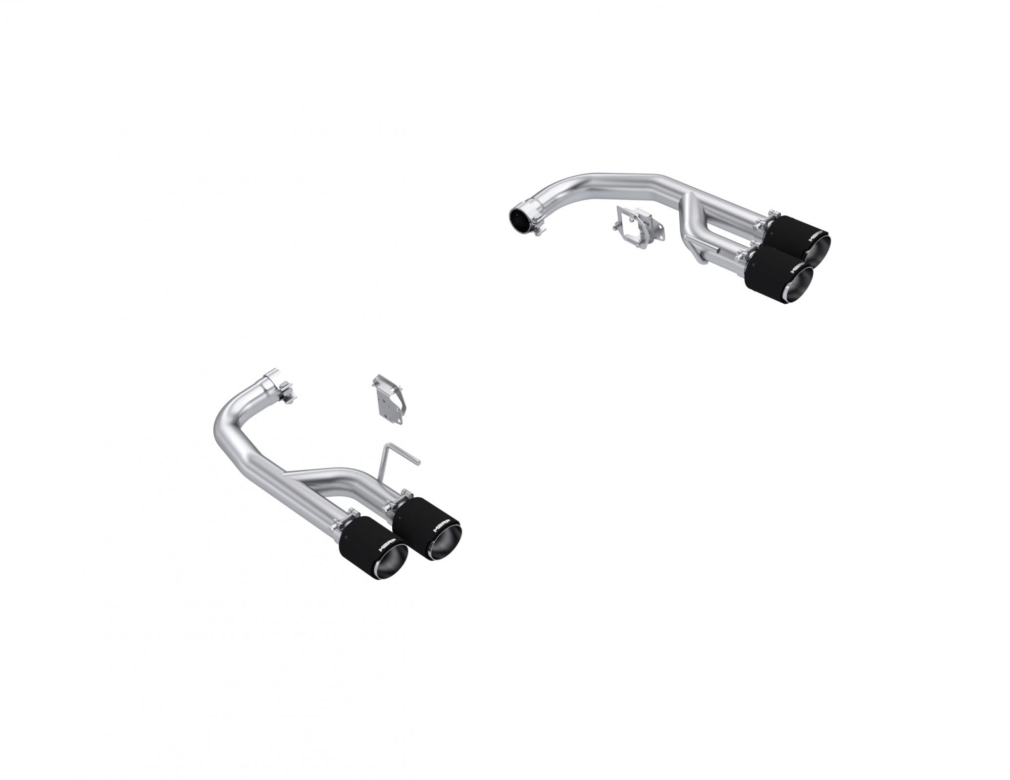 MBRP S72813CF - 24-Up Ford Mustang GT 5.0L Armor Pro T304 Stainless Steel 2.5 Inch Axle-Back Dual Split Rear with Quad Carbon Fiber Tips Race Profile MBRP