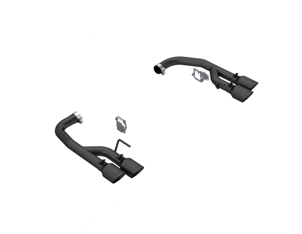 MBRP S7281BLK - 24-Up Ford Mustang GT 5.0L Armor BLK Black-Coated Aluminized Steel 2.5 Inch Axle-Back Dual Split Rear with Quad Black Tips Race Profile MBRP