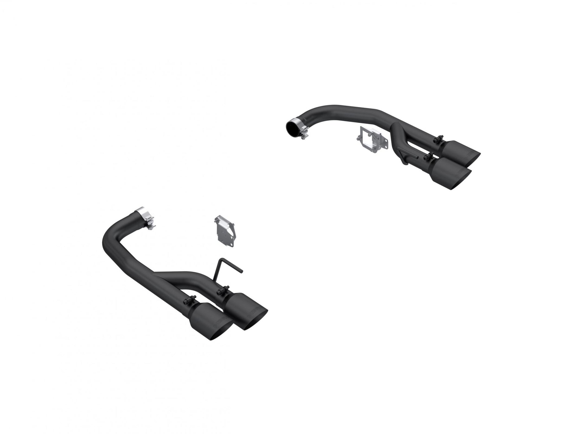 MBRP S7281BLK - 24-Up Ford Mustang GT 5.0L Armor BLK Black-Coated Aluminized Steel 2.5 Inch Axle-Back Dual Split Rear with Quad Black Tips Race Profile MBRP
