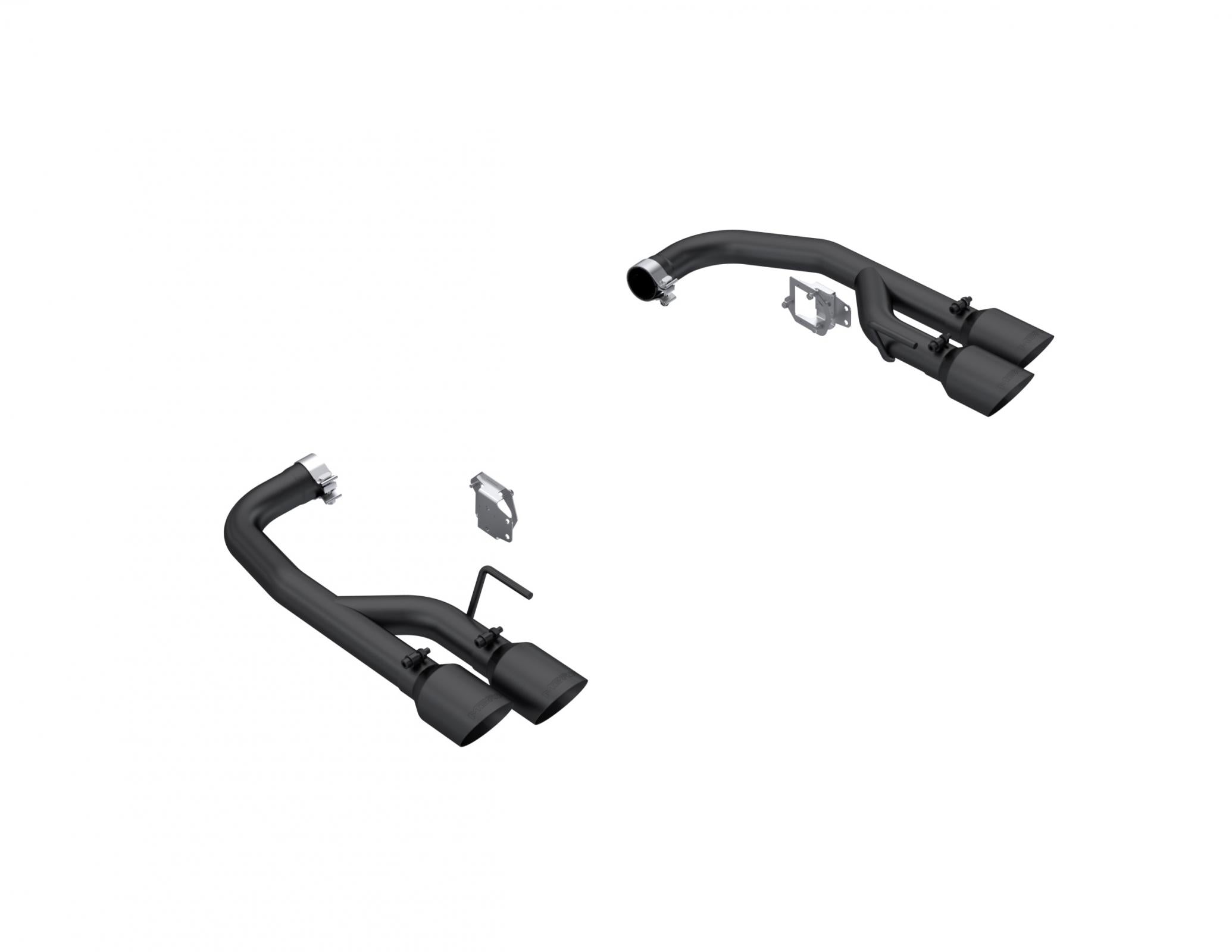 MBRP S7281BLK - 24-Up Ford Mustang GT 5.0L Armor BLK Black-Coated Aluminized Steel 2.5 Inch Axle-Back Dual Split Rear with Quad Black Tips Race Profile MBRP