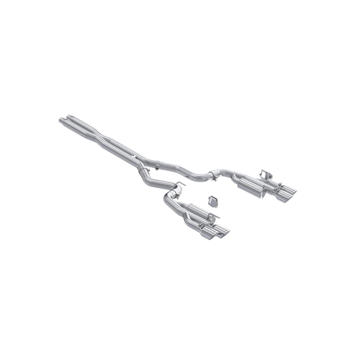 MBRP S7282304 - 24-Up Ford Mustang GT 5.0L, Armor Pro T304 Stainless Steel 3 Inch Cat-Back Dual Split Rear with Quad Tips, Race Profile MBRP 1