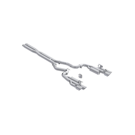 MBRP S7282304 - 24-Up Ford Mustang GT 5.0L, Armor Pro T304 Stainless Steel 3 Inch Cat-Back Dual Split Rear with Quad Tips, Race Profile MBRP 1