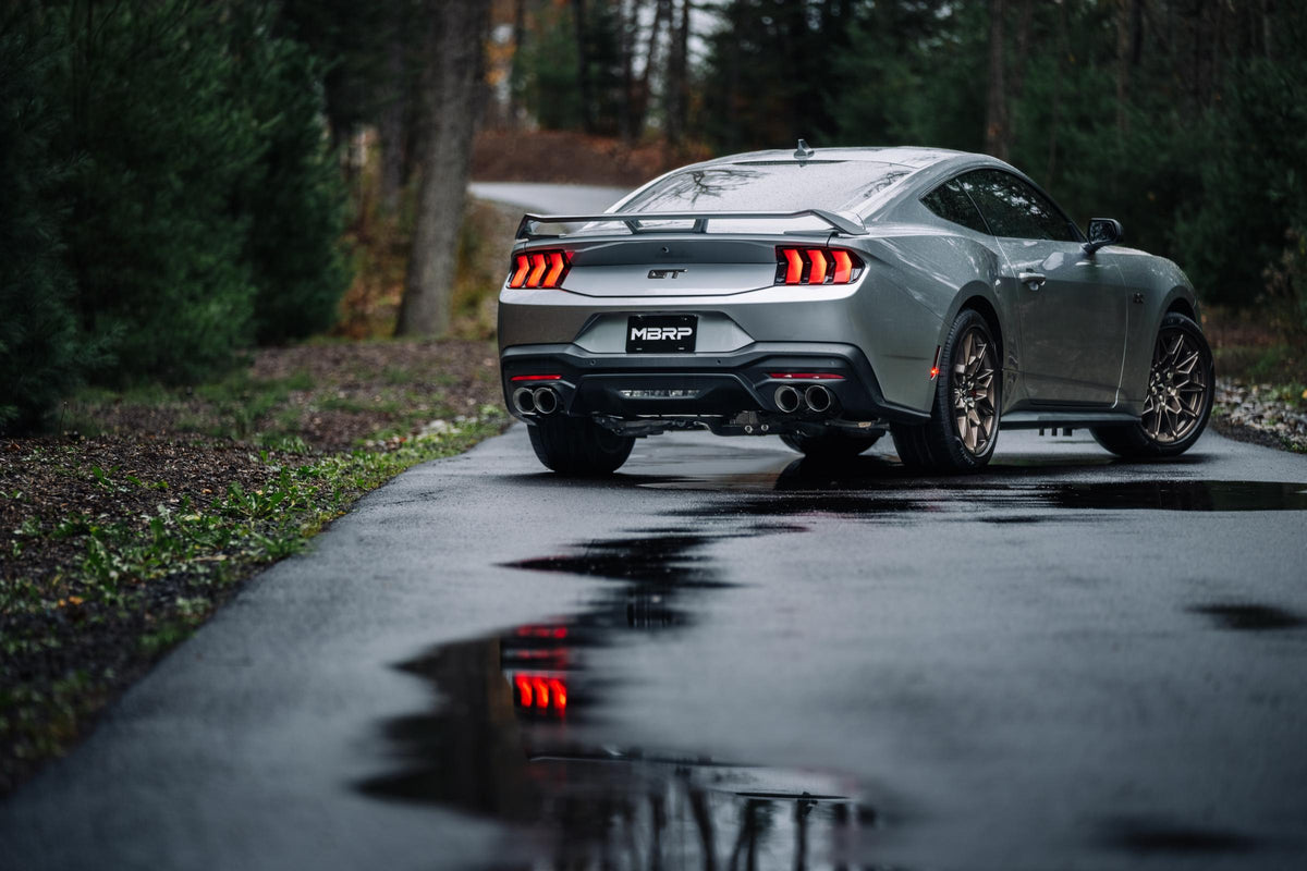 MBRP S7282304 - 24-Up Ford Mustang GT 5.0L, Armor Pro T304 Stainless Steel 3 Inch Cat-Back Dual Split Rear with Quad Tips, Race Profile MBRP 2