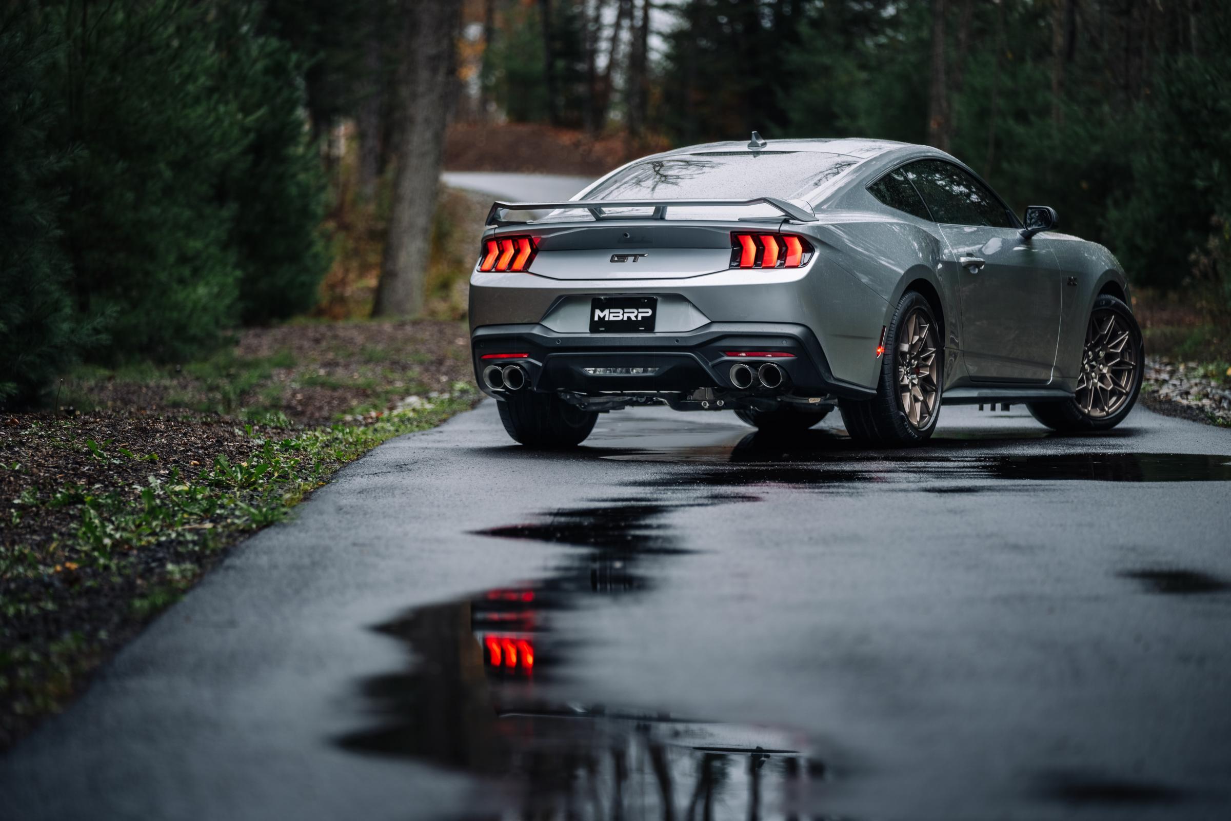 MBRP S7282304 - 24-Up Ford Mustang GT 5.0L, Armor Pro T304 Stainless Steel 3 Inch Cat-Back Dual Split Rear with Quad Tips, Race Profile MBRP 2