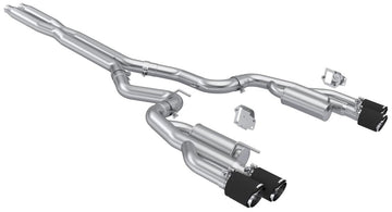 MBRP S72823CF T304 Stainless Steel 3 Inch Cat-Back Dual Split Rear Quad Carbon Fiber Tips